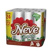 Papel Higiênico Folha Dupla Neutro NEVE Compacto Leve 24 Pag